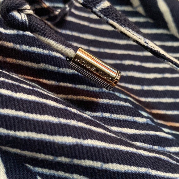 Michael Kors Navy Striped Wide-Leg Pants - Picture 5 of 5